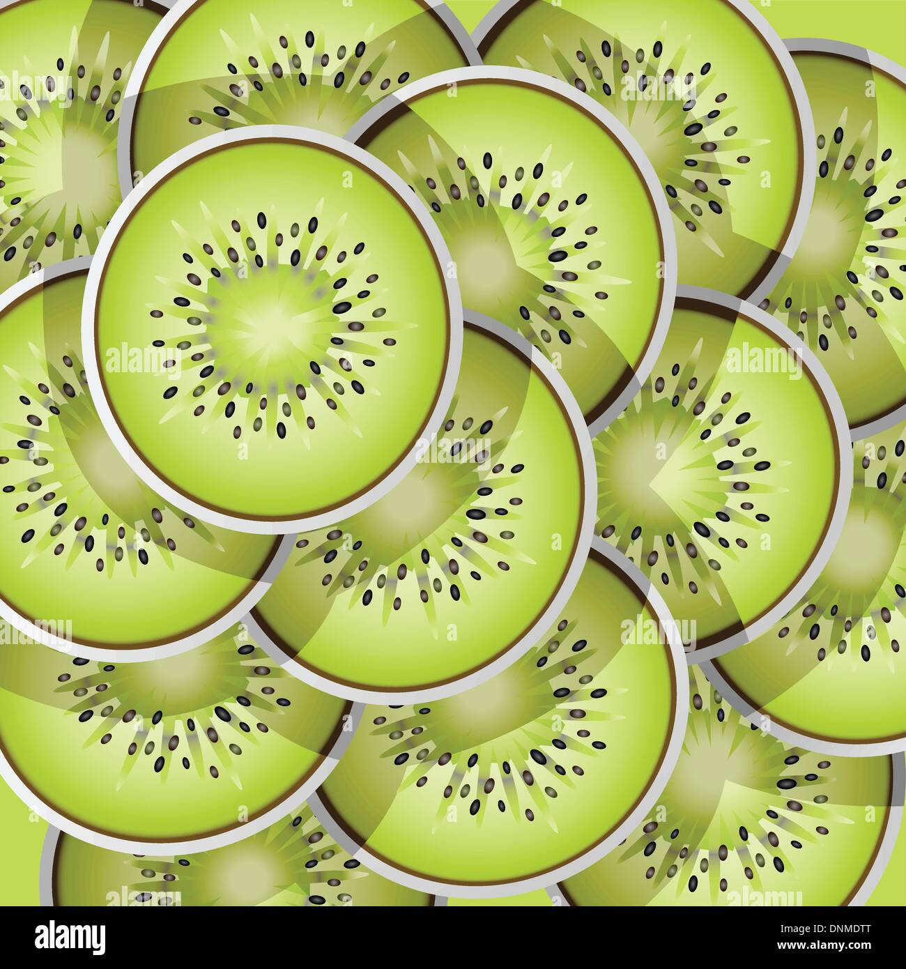A vector illustration of kiwi slices pattern Stock Vector