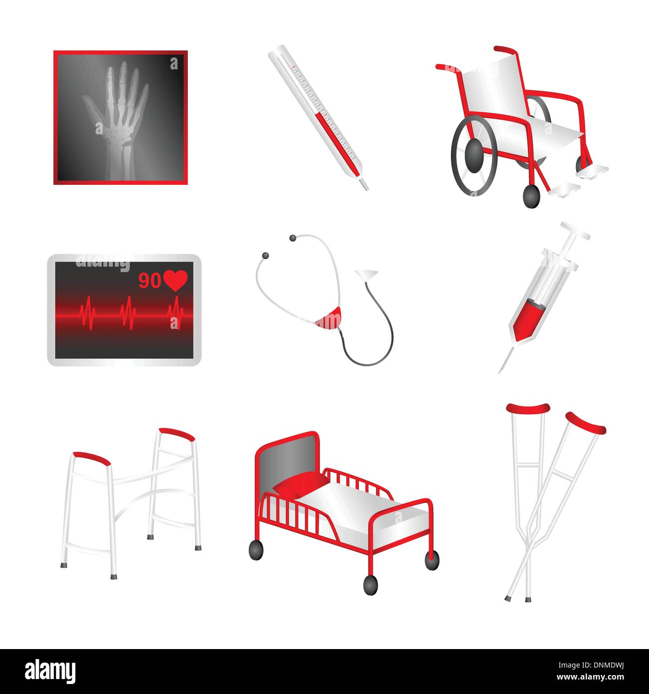 A vector illustration of a set of medical icons Stock Vector Image ...