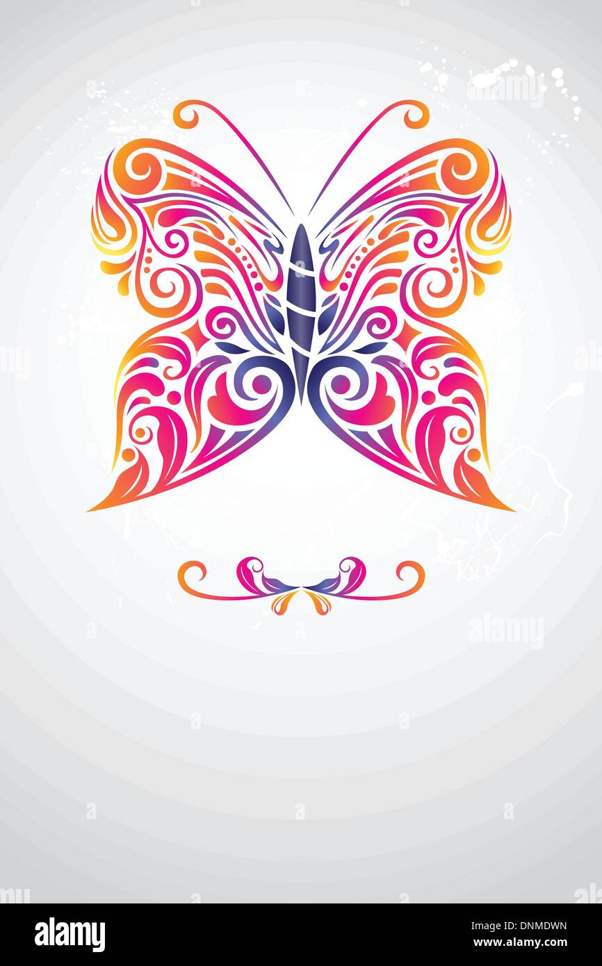 A vector illustration of butterfly abstract design Stock Vector