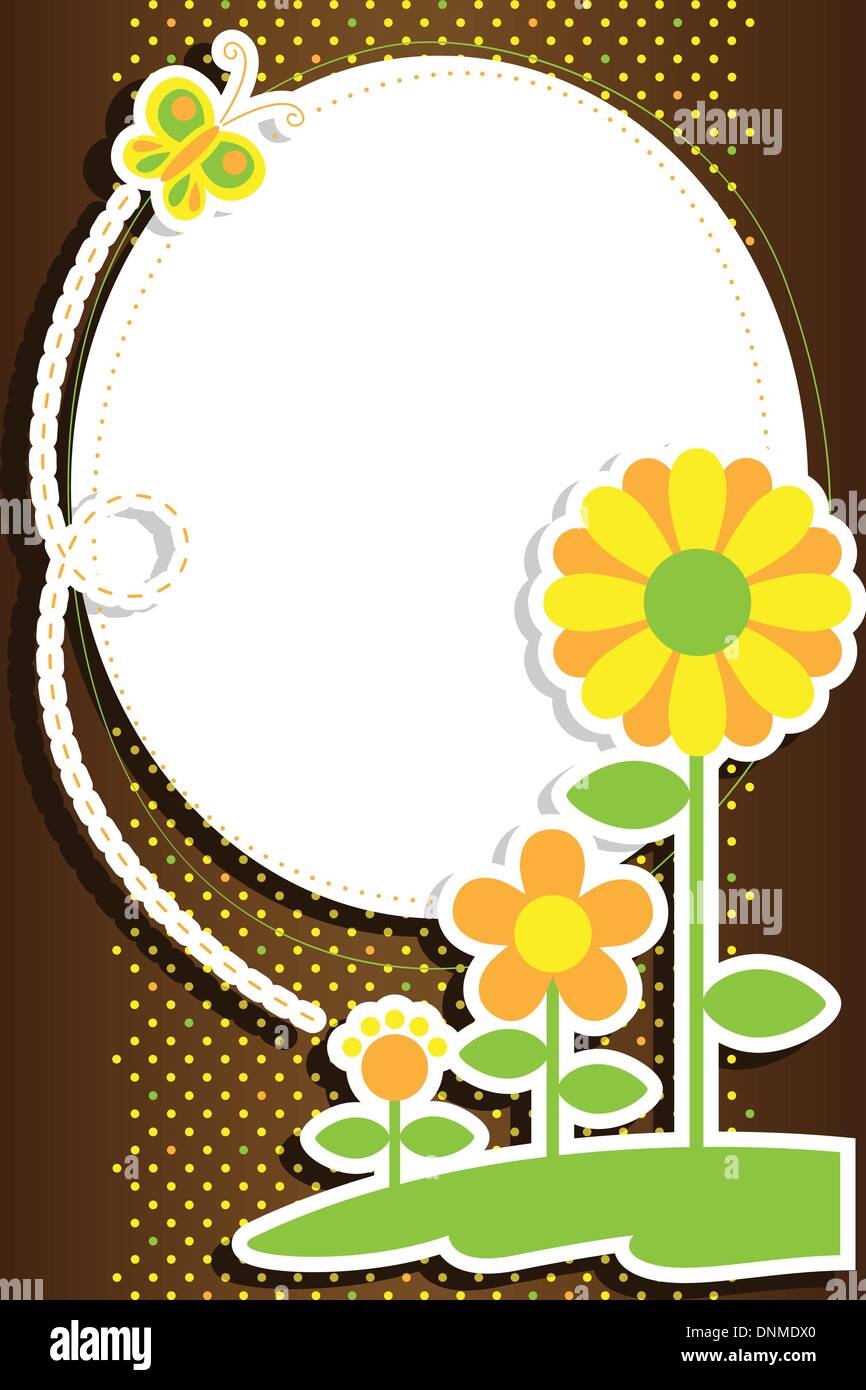 A vector illustration of flowers background with copyspace Stock Vector