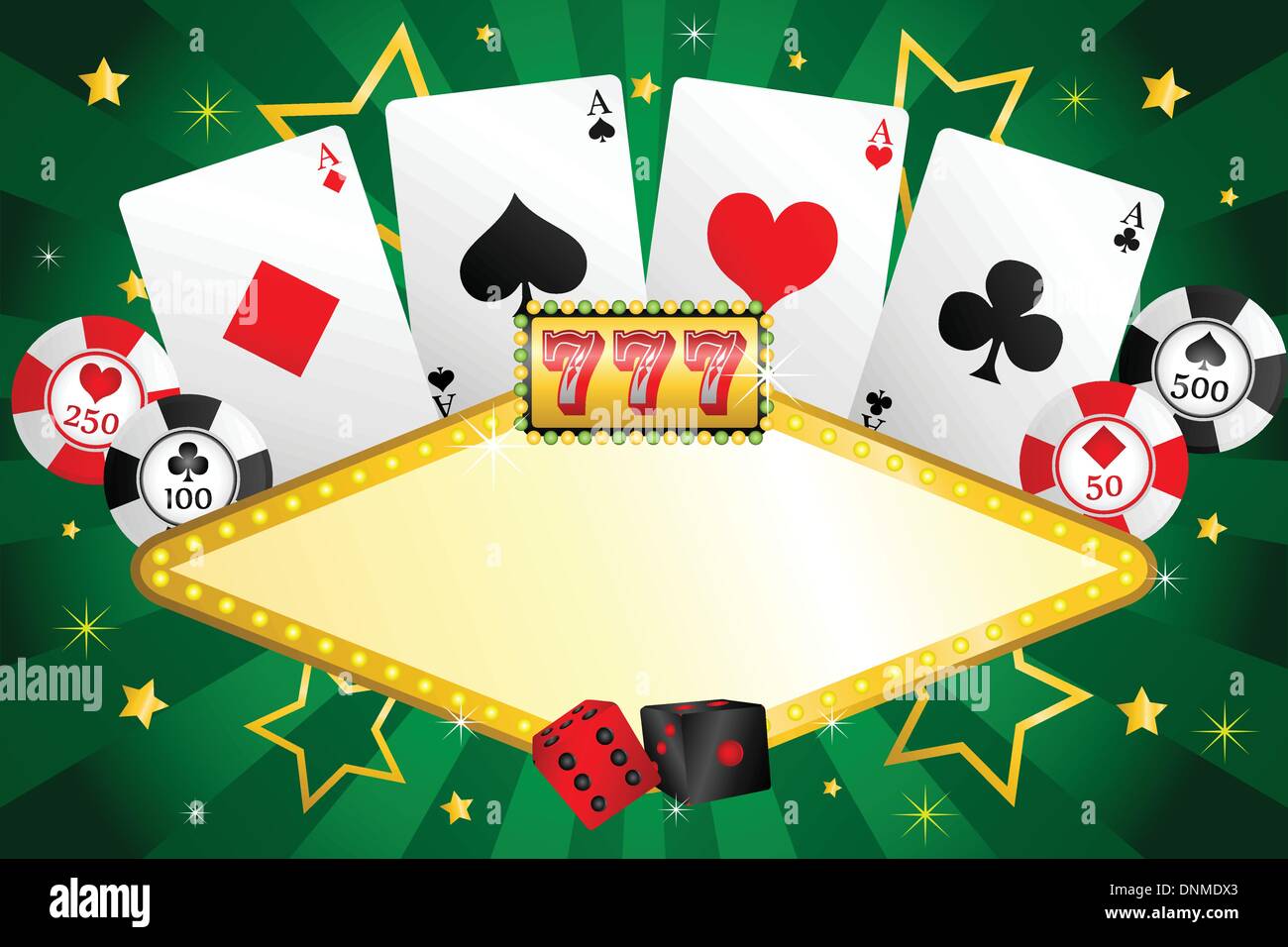 Casino Frame With Space For Text. Gambling Isolated On A White