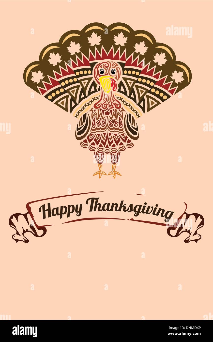A vector illustration of a Thanksgiving background with turkey design ...