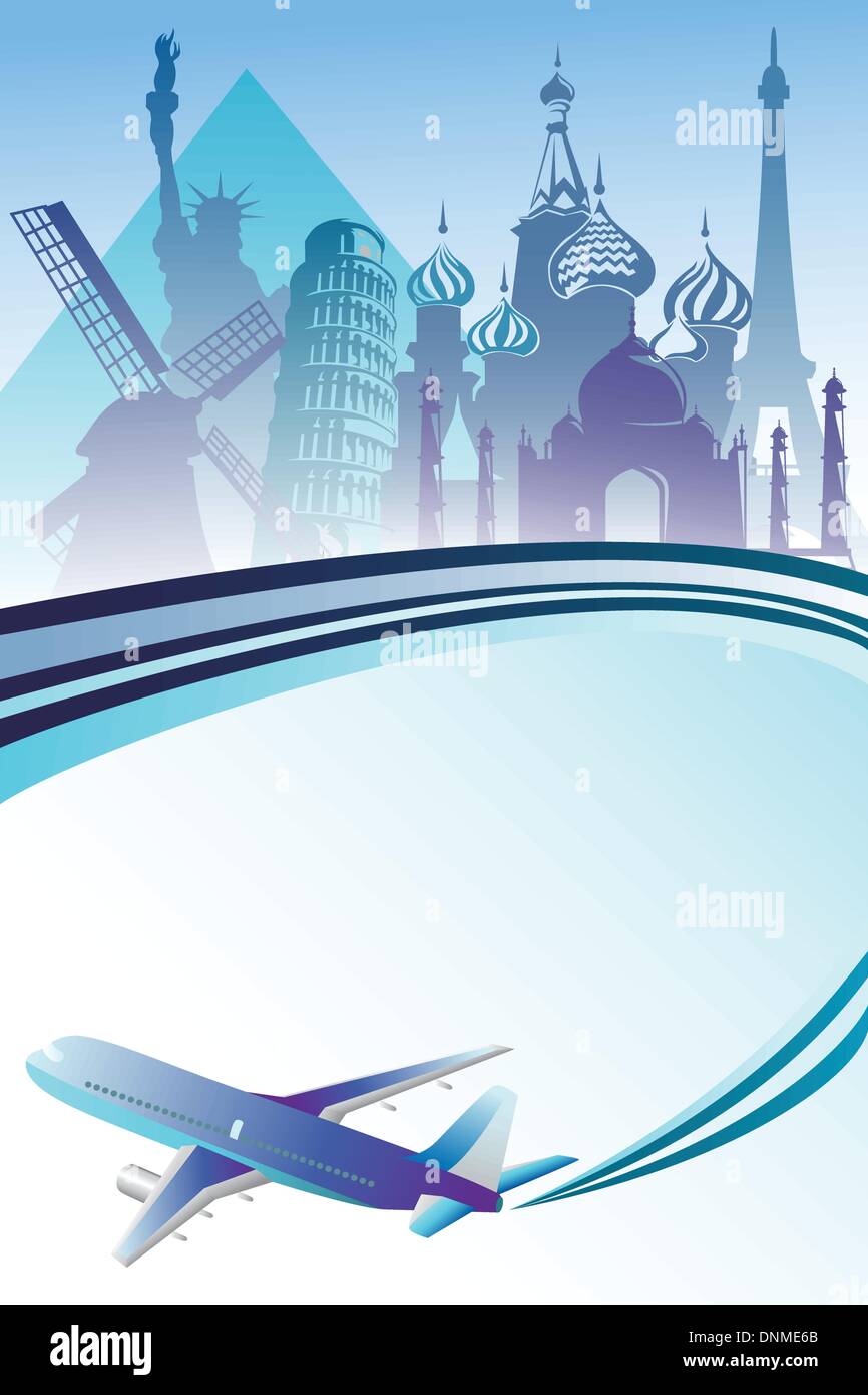 A vector illustration of air travel background Stock Vector