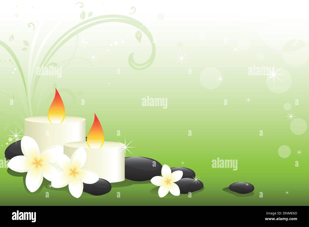 A vector illustration of spa and candle background Stock Vector
