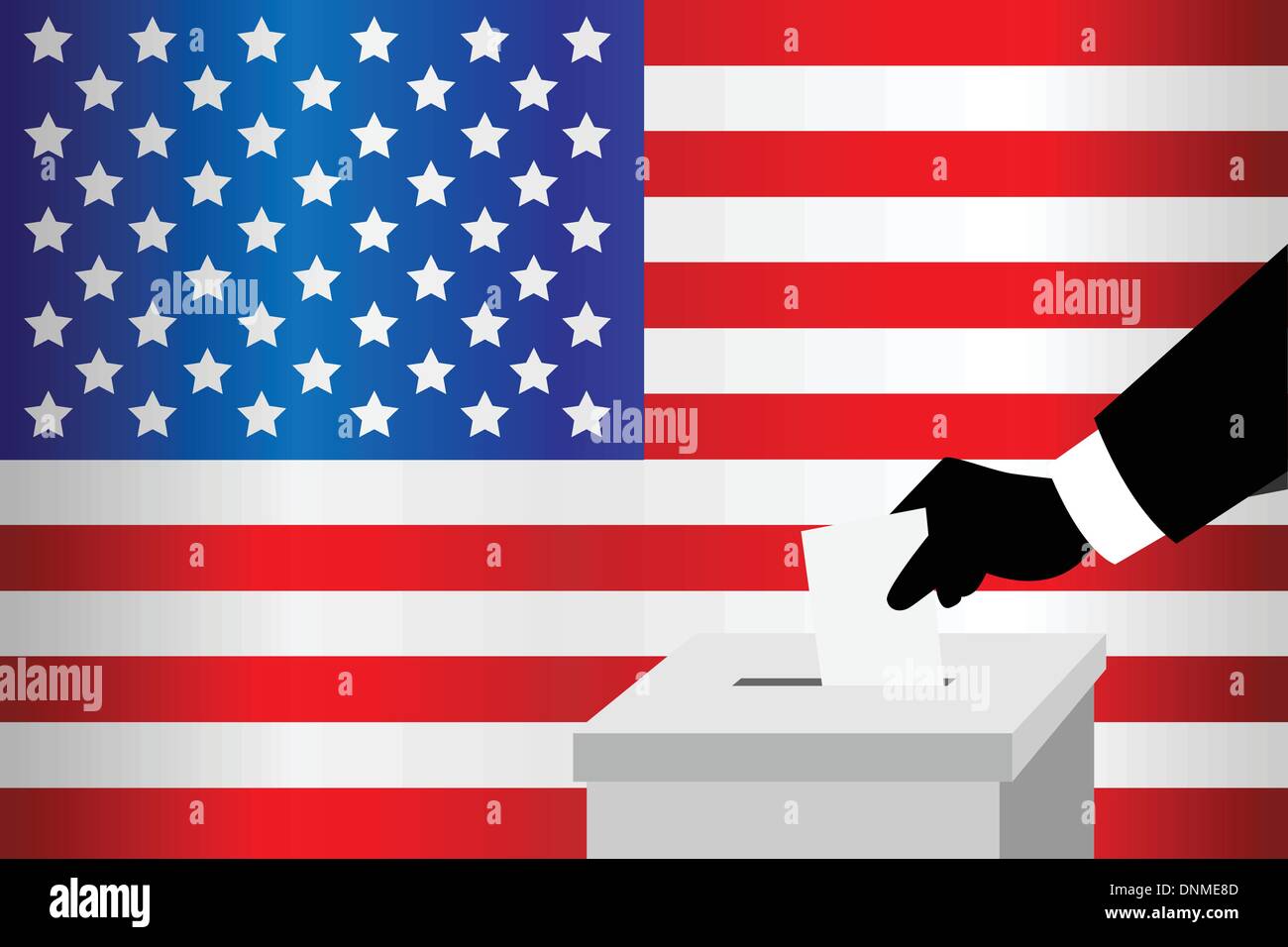 A vector illustration of a voting man inserting his ballot into the ...