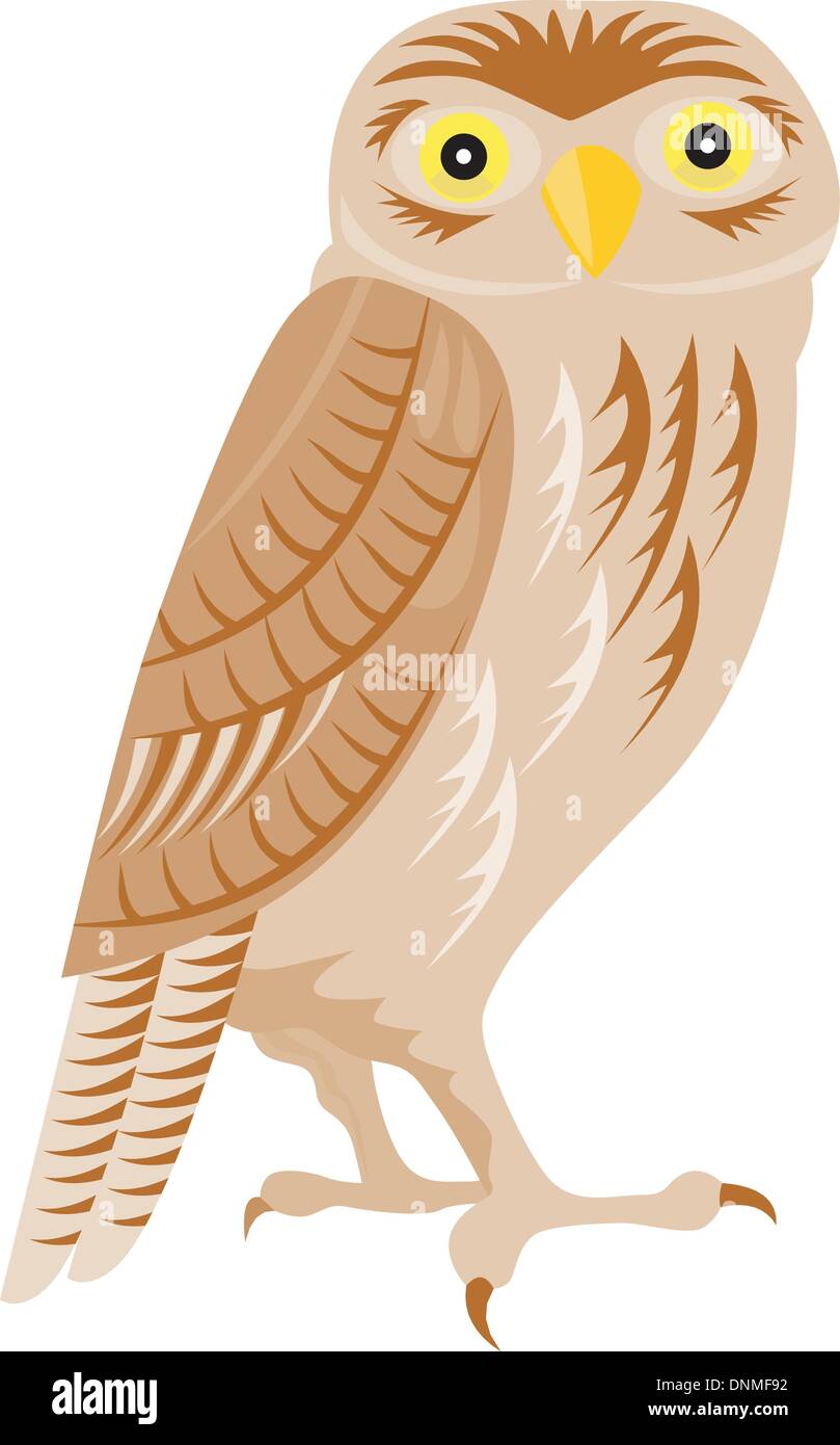 Illustration of an owl done in retro woodcut style. Stock Vector