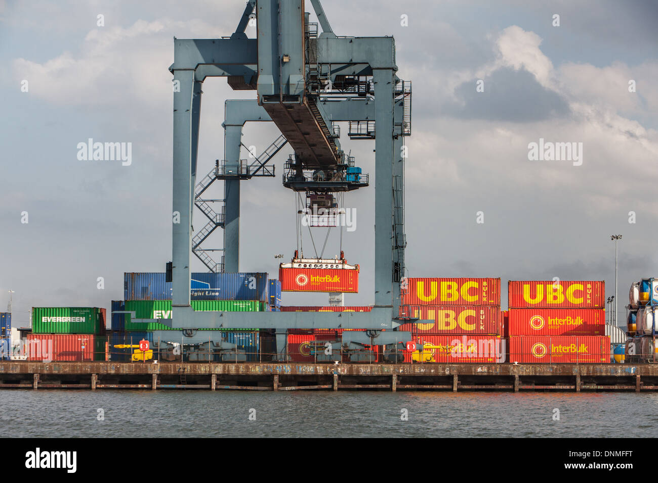 Container Base, River Tees,Teesside, England Stock Photo