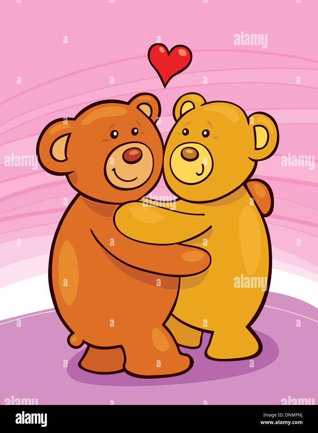 Cartoon illustration of two teddy bears in love giving a hug Stock Vector  Image & Art - Alamy