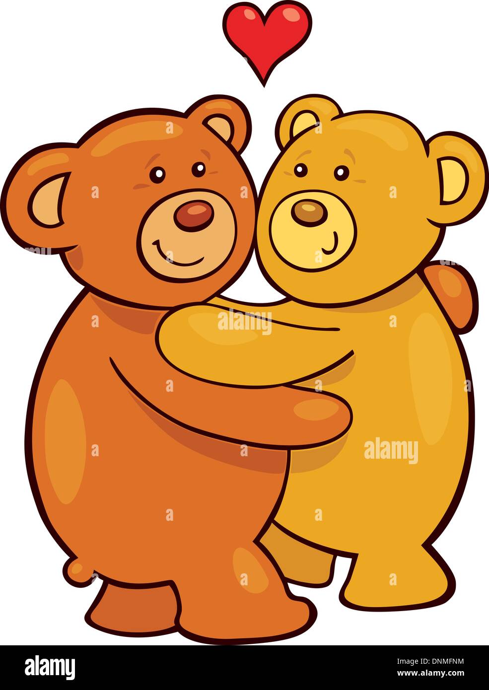 Cartoon illustration of two teddy bears in love Stock Vector Image & Art -  Alamy