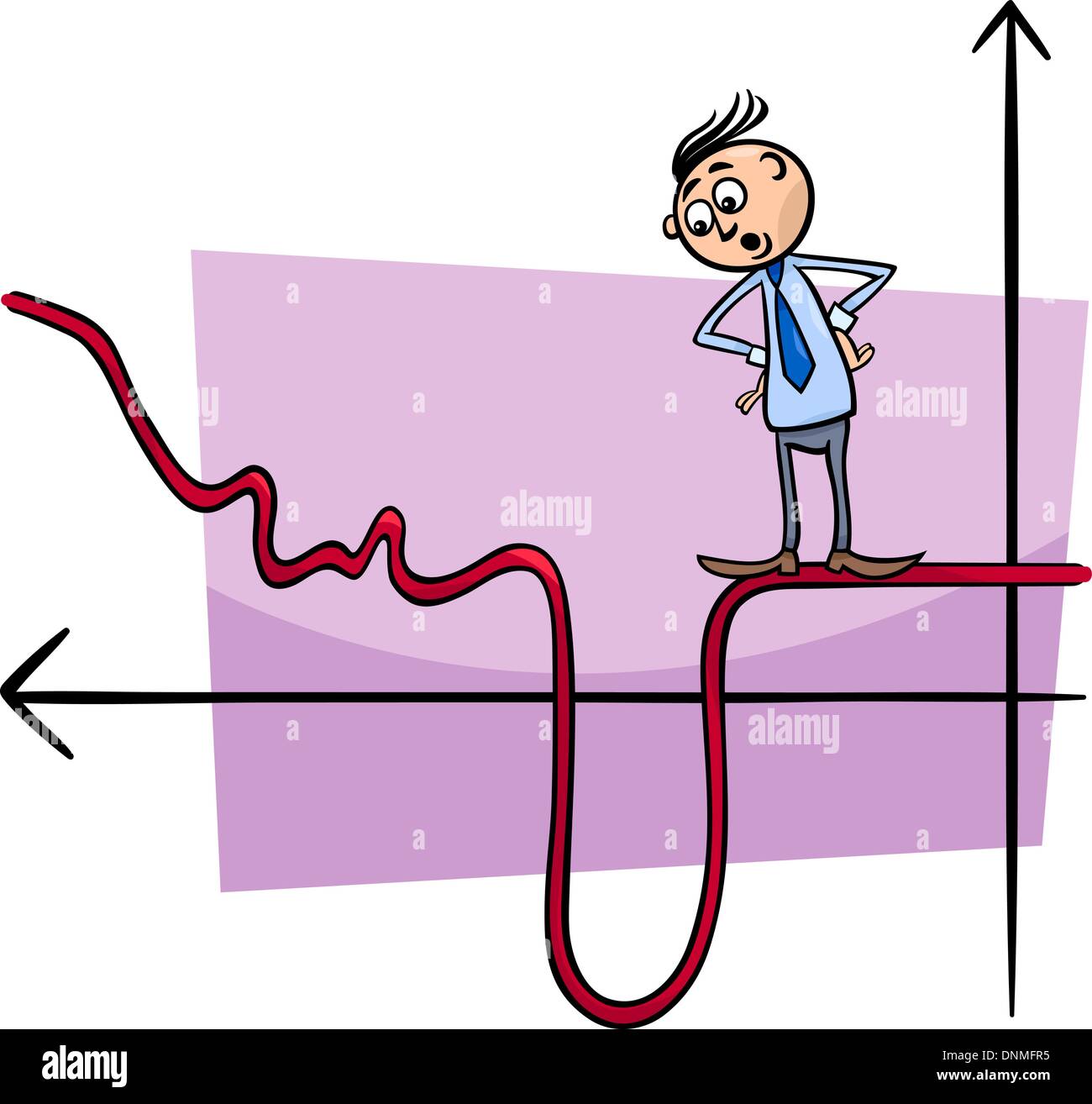 Concept Cartoon Illustration of Man or Businessman Walking on Graph ...