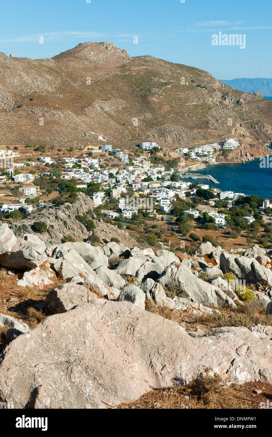 Griechenland, Insel Tilos, Bucht von Livadia Stock Photo