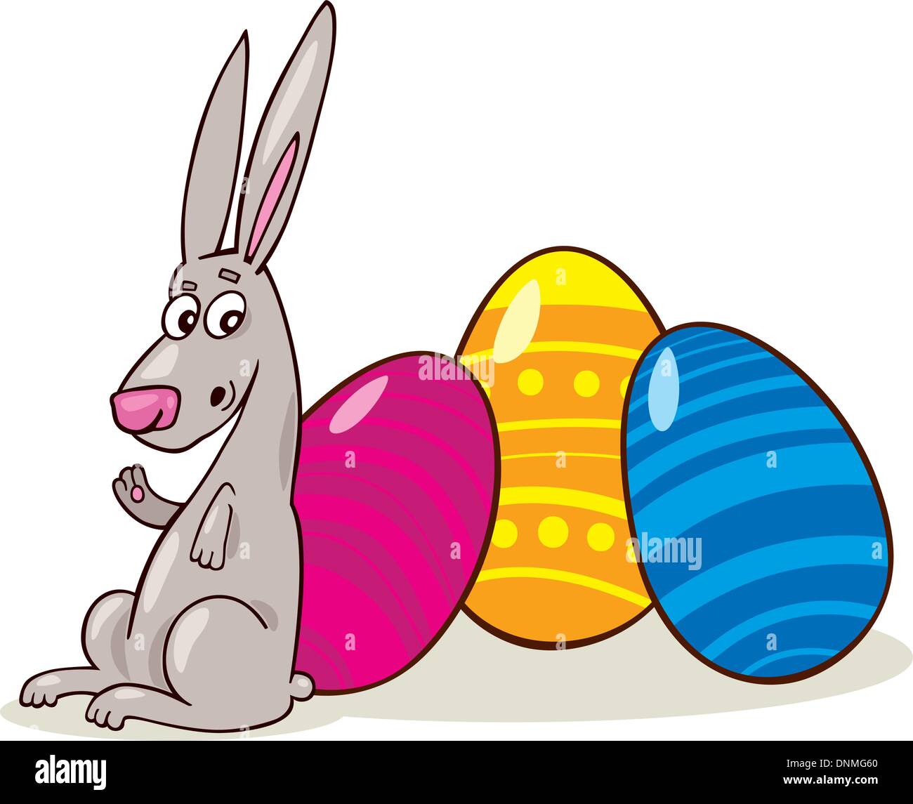 Illustration of Easter Bunny with painted Eggs Stock Vector Image & Art ...