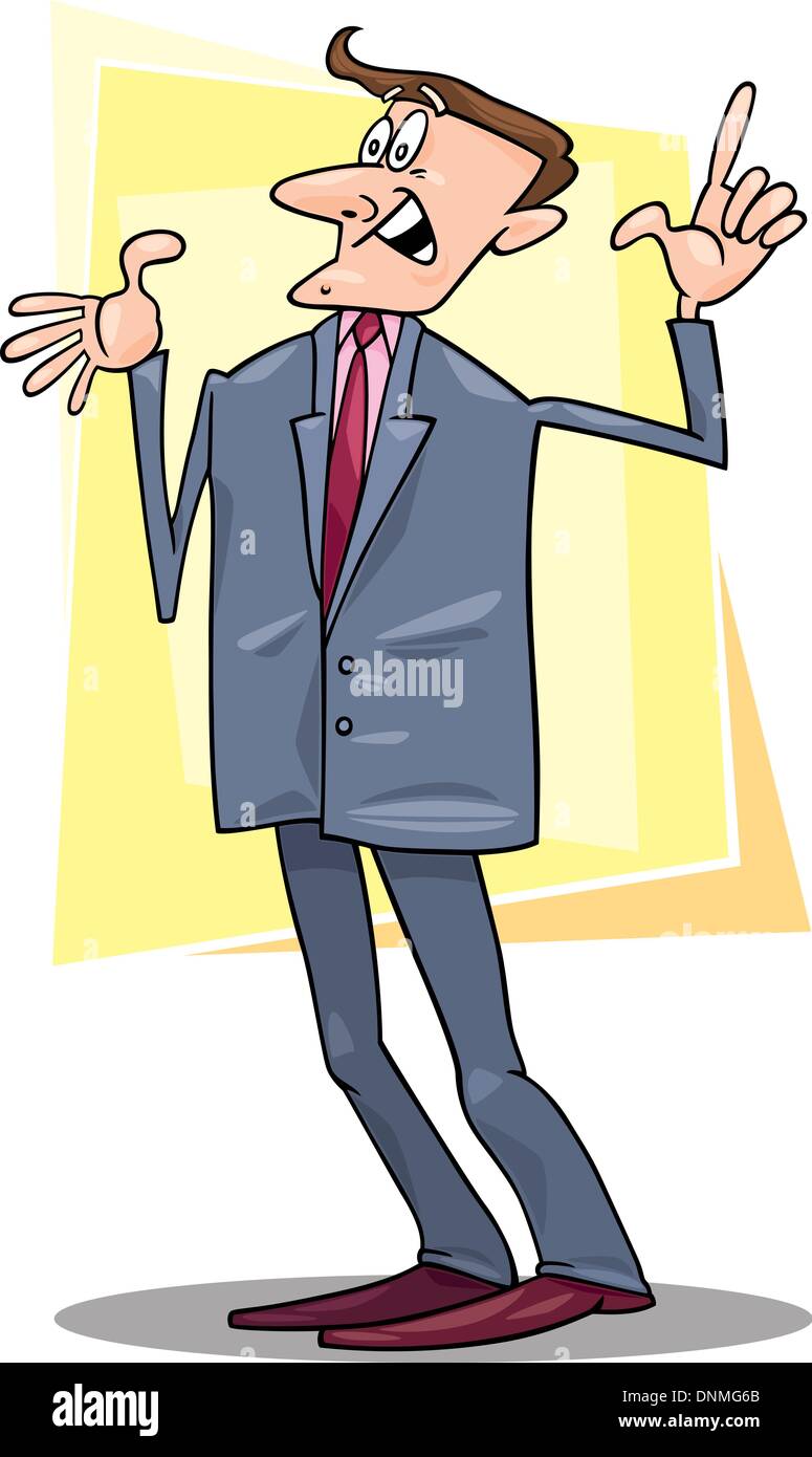 Cartoon illustration of businessman giving a speech Stock Vector Image ...