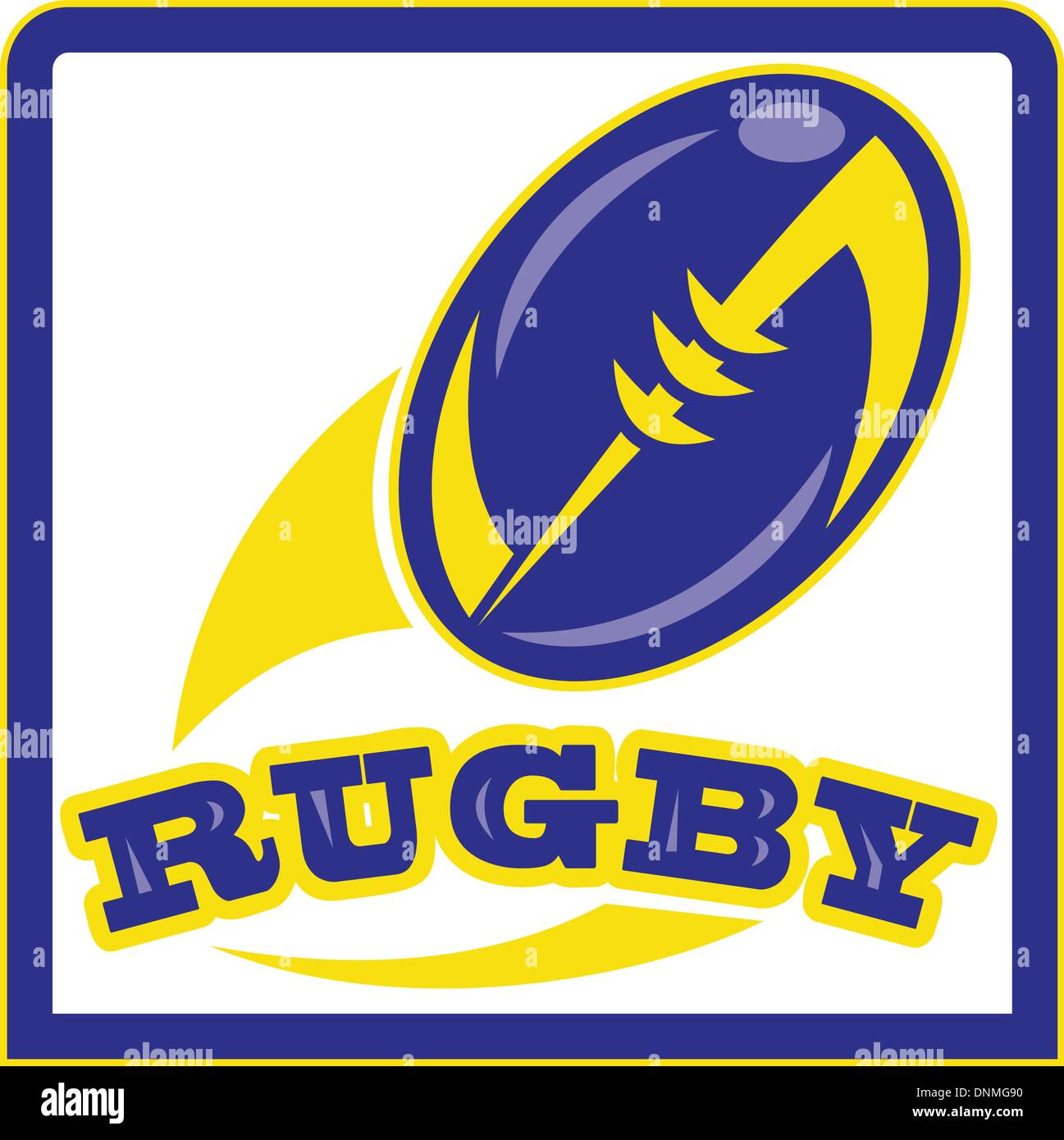illustration of a rugby ball flying out on isolated background Stock ...