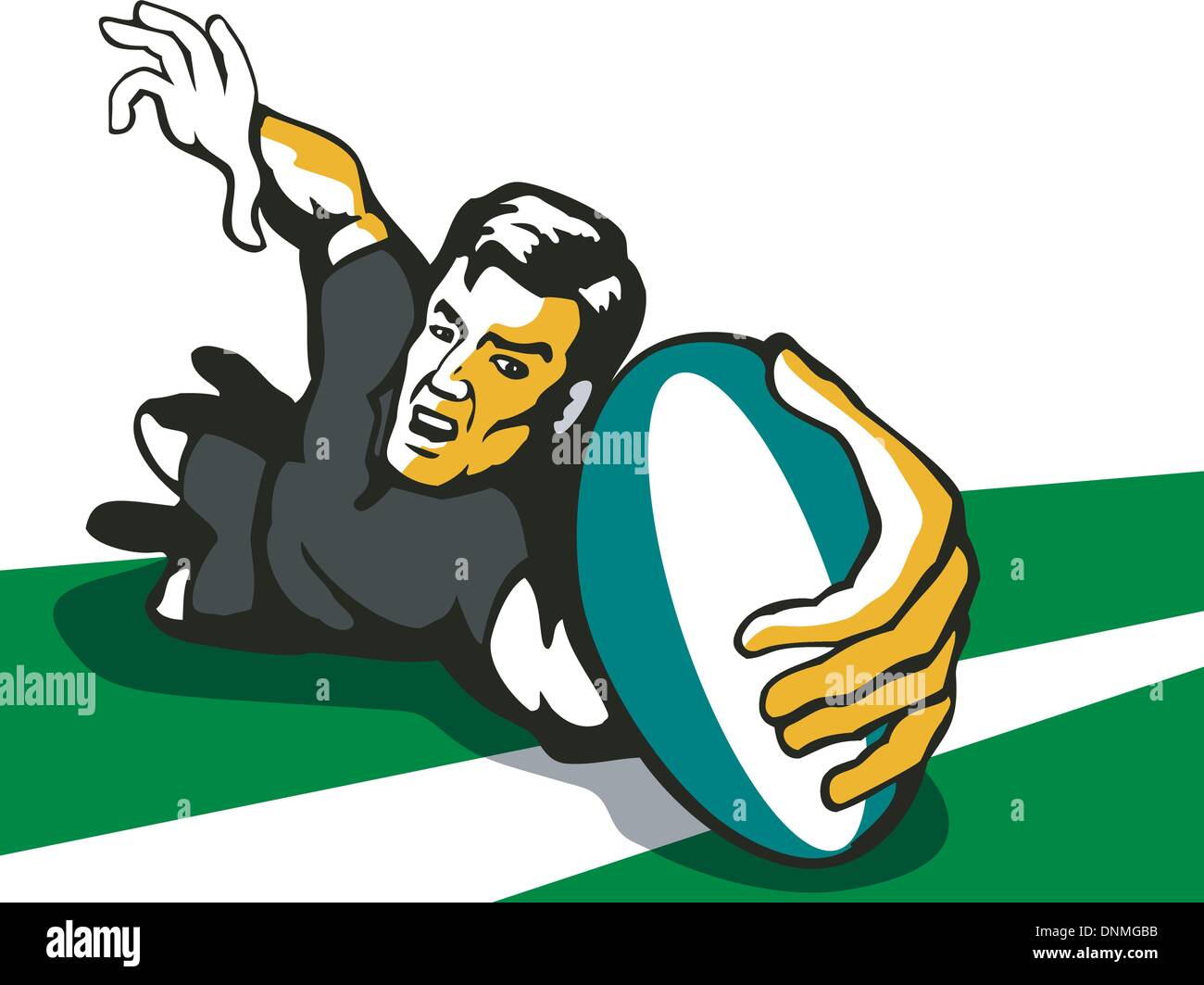 Illustration of a rugby player in