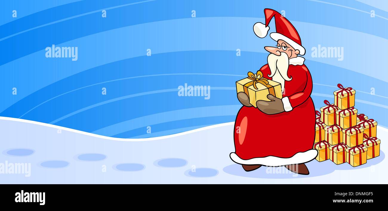 Greeting Card Cartoon Illustration of Santa Claus or Papa Noel or ...