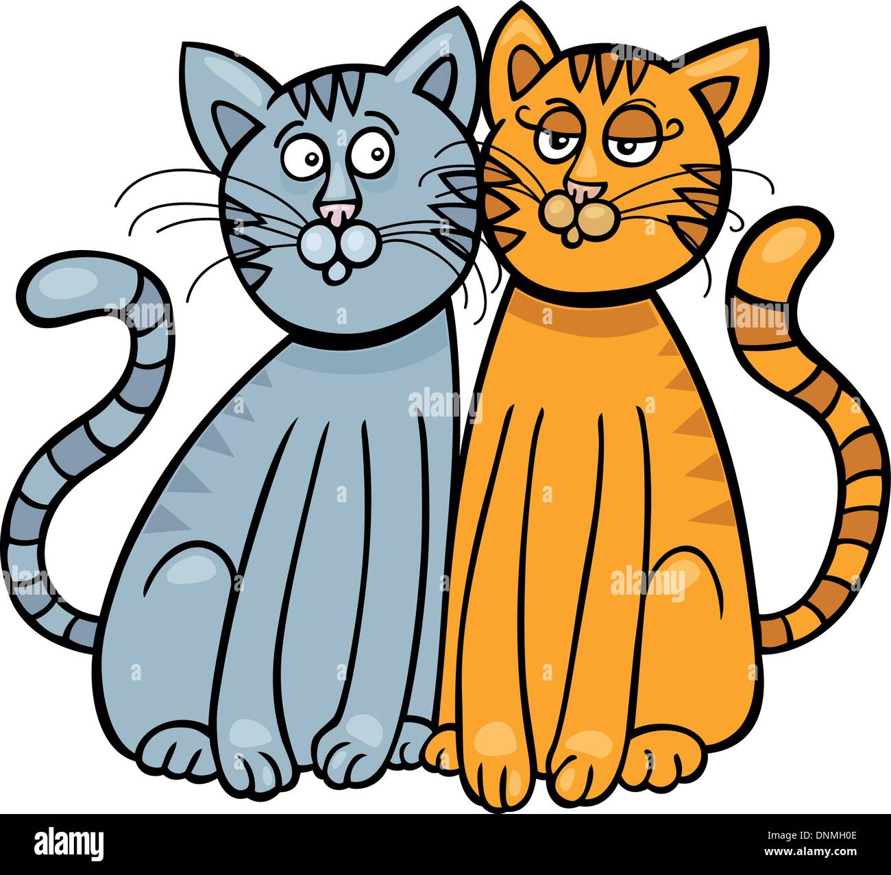 Two cats Stock Vector Images - Alamy