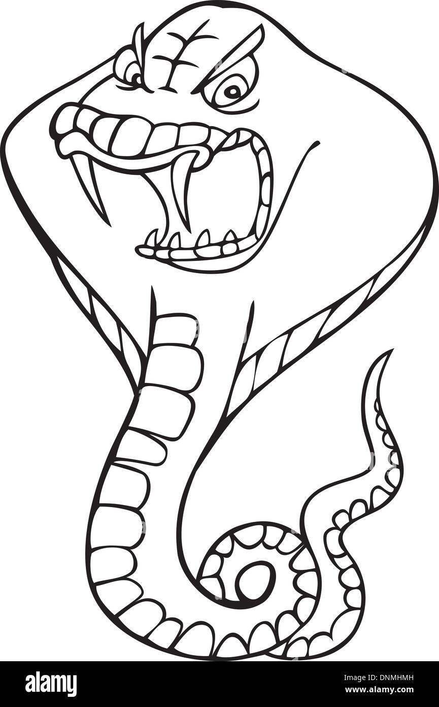 illustration of Cobra snake for coloring book Stock Vector