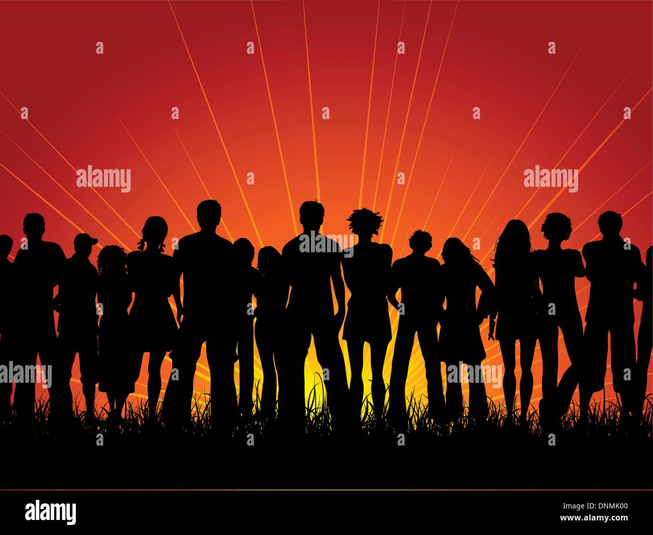 Huge crowd of people at sunset Stock Vector Image & Art Alamy