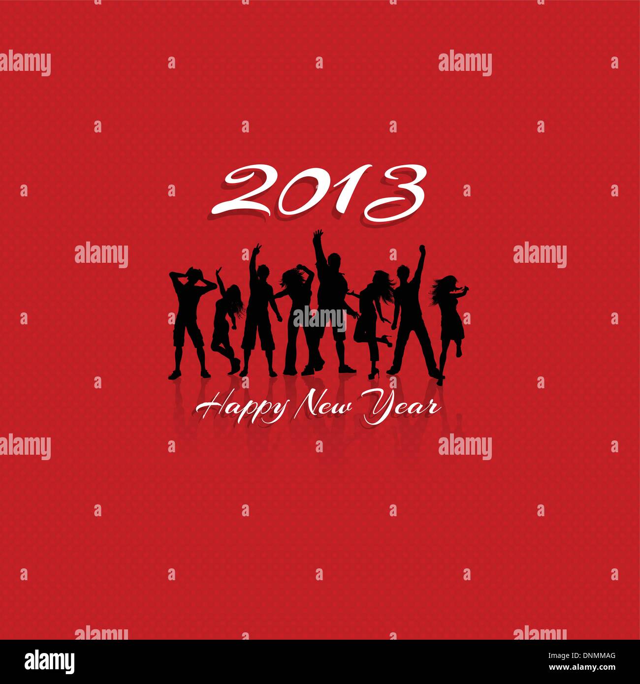 New Year party background with silhouettes of people dancing Stock ...