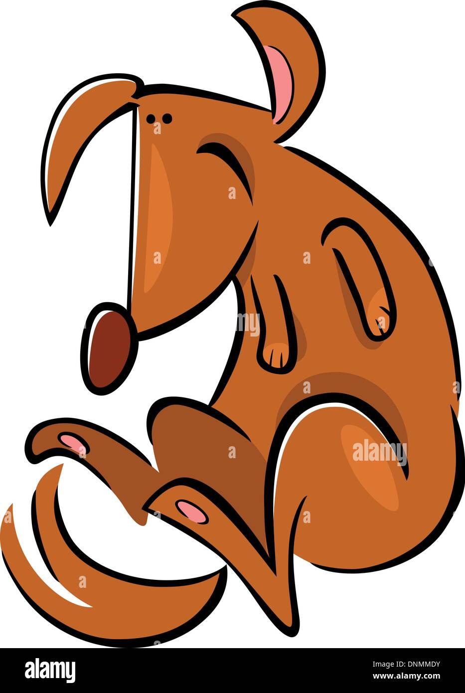 cartoon doodle illustration of happy brown dog Stock Vector Image & Art ...
