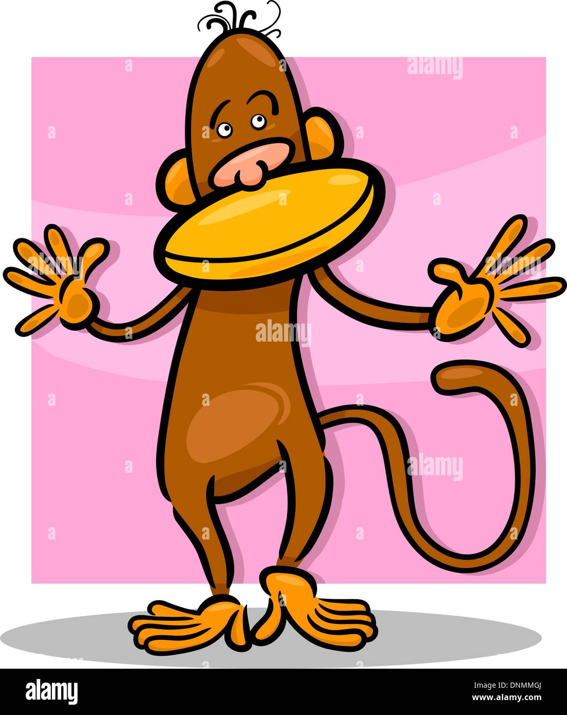 simple cartoon illustration of cute monkey character Stock Vector Image ...