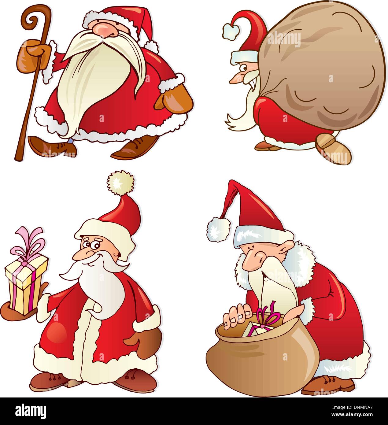 cartoon illustration of santa claus set Stock Vector Image & Art - Alamy