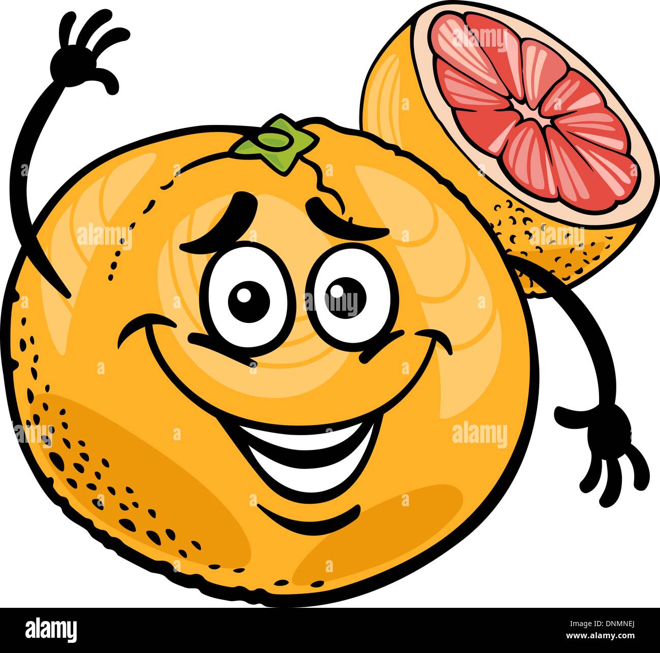Cartoon Illustration of Funny Red Grapefruit Fruit Food Comic Character
