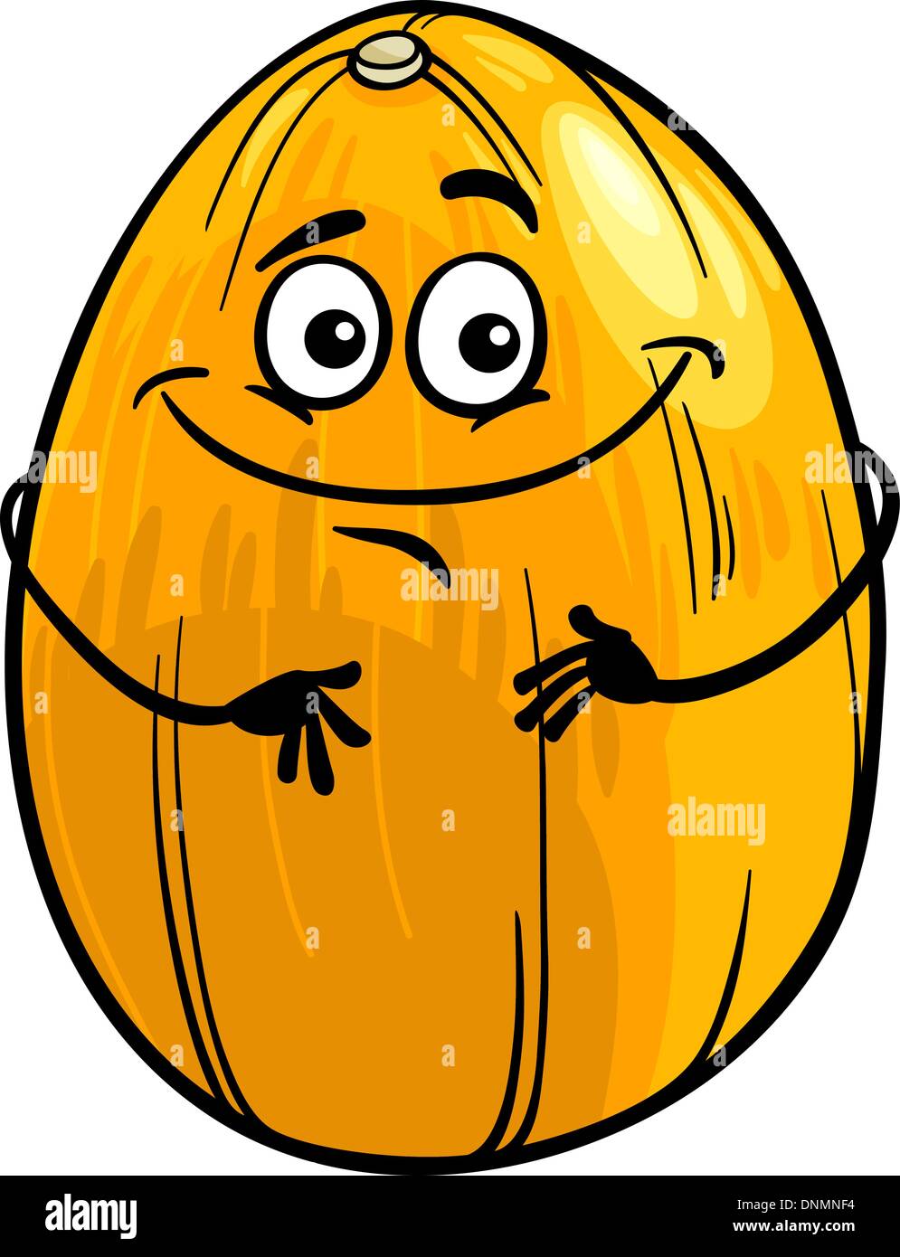 Cartoon Illustration of Funny Melon Fruit Food Comic Character Stock