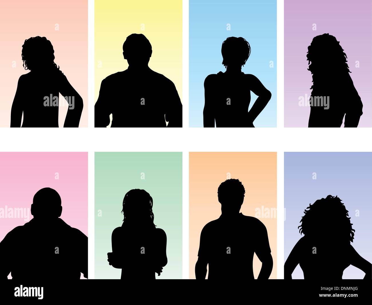 Female portrait silhouettes Stock Vector Images - Alamy