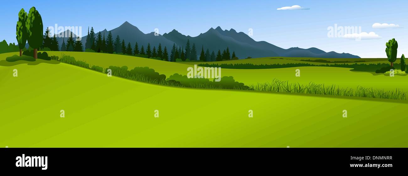The green landscape Stock Vector Images - Alamy