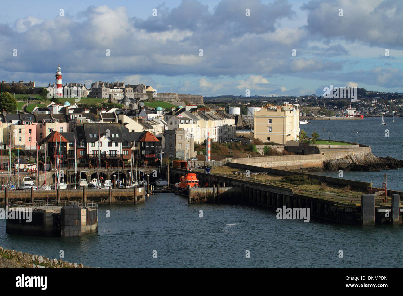 Plymouth Millbay docks, view towards the Hoe Stock Photo Alamy