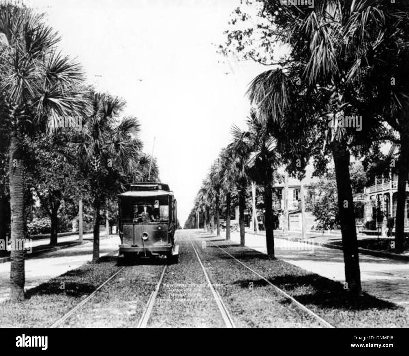 Streetcar on Main Street in Jacksonville, Florida Stock Photo
