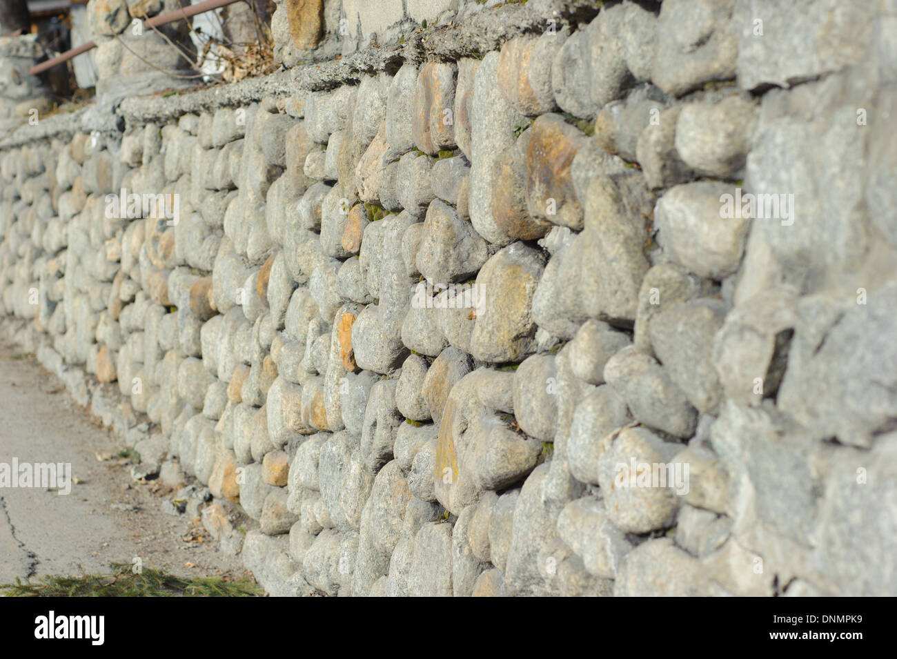 Smooth stone barrier or fence. Suits for background Stock Photo - Alamy