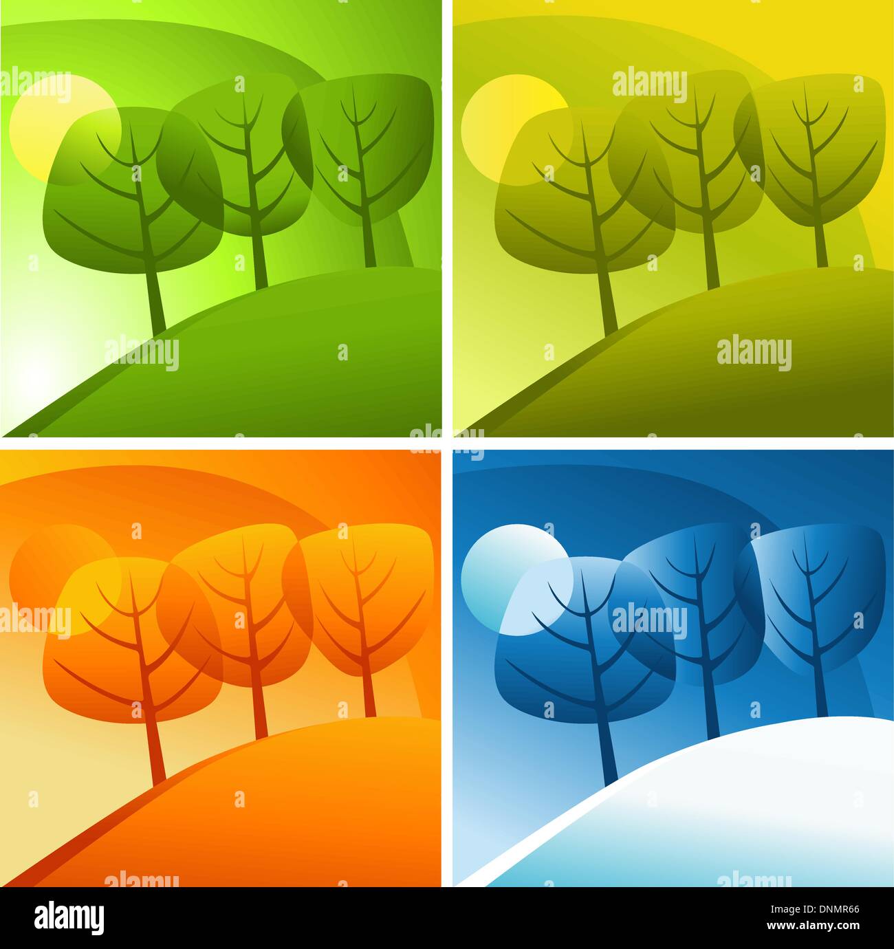 Four seasons Stock Vector