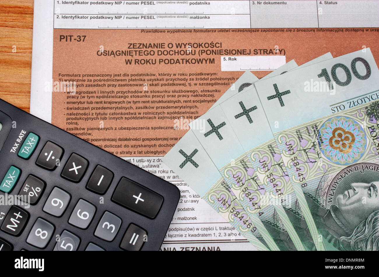 Tax polish individual calculator money Stock Photo Alamy