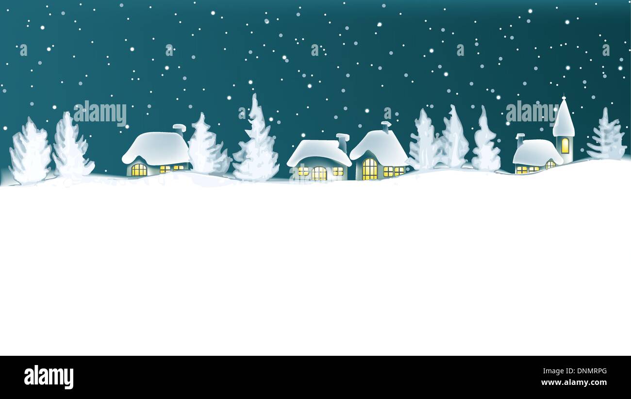 Winter snow landscape banner Stock Vector Images - Alamy
