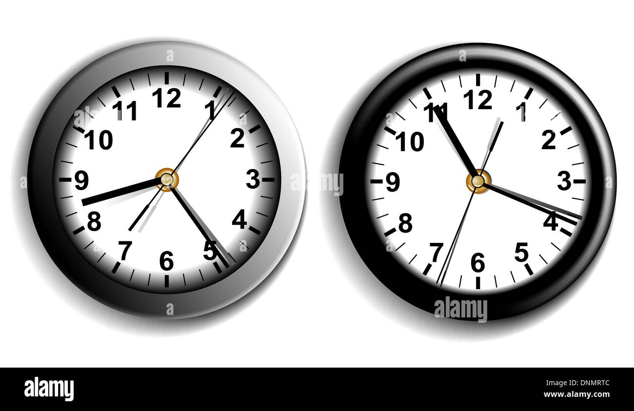 Two clocks Stock Vector Images Alamy