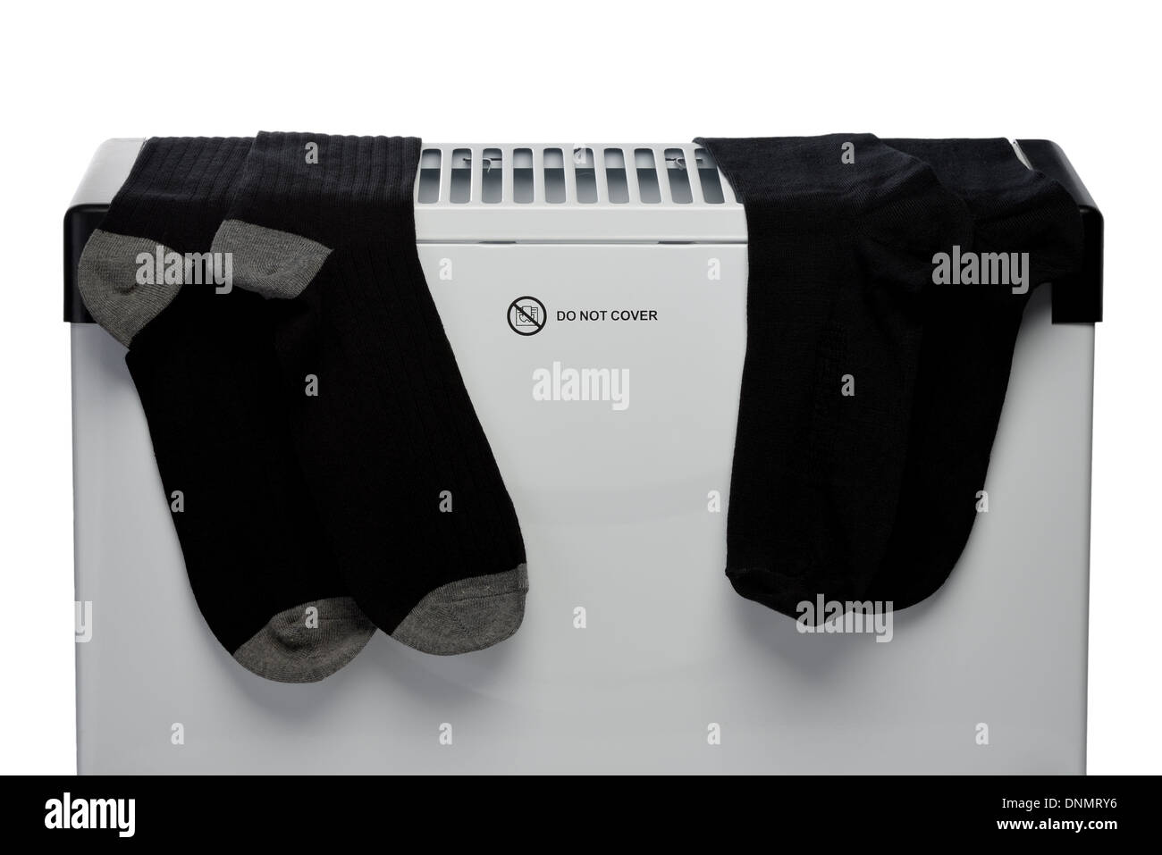freshly laundered washed clothing socks being dried drying on a