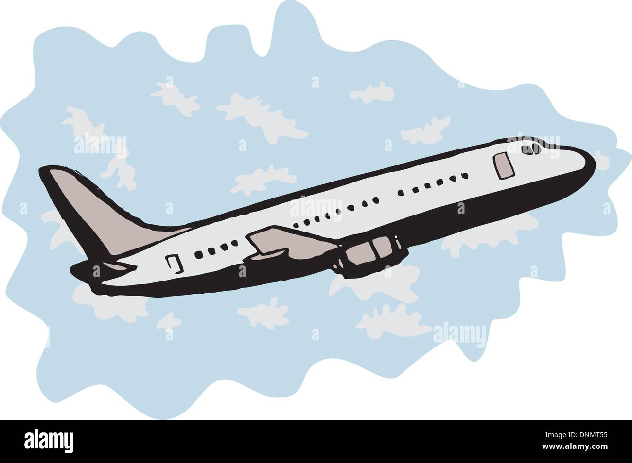 illustration of a commercial passenger jumbo jet airplane taking off Stock  Vector Image & Art - Alamy