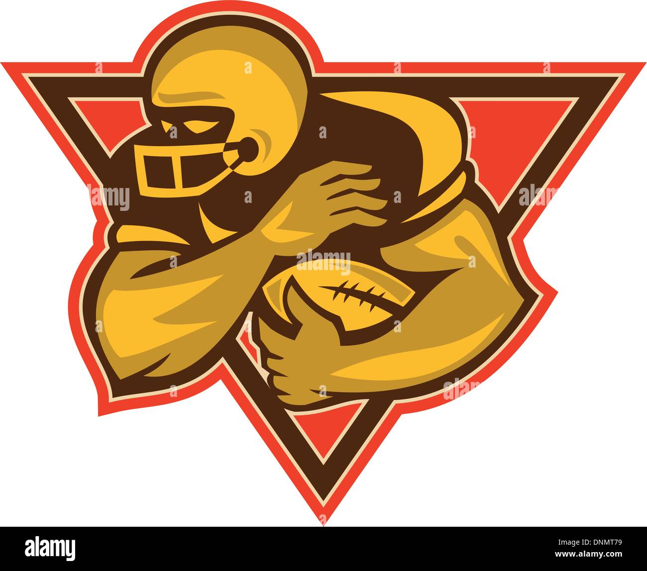 Illustration of an american football gridiron running back player