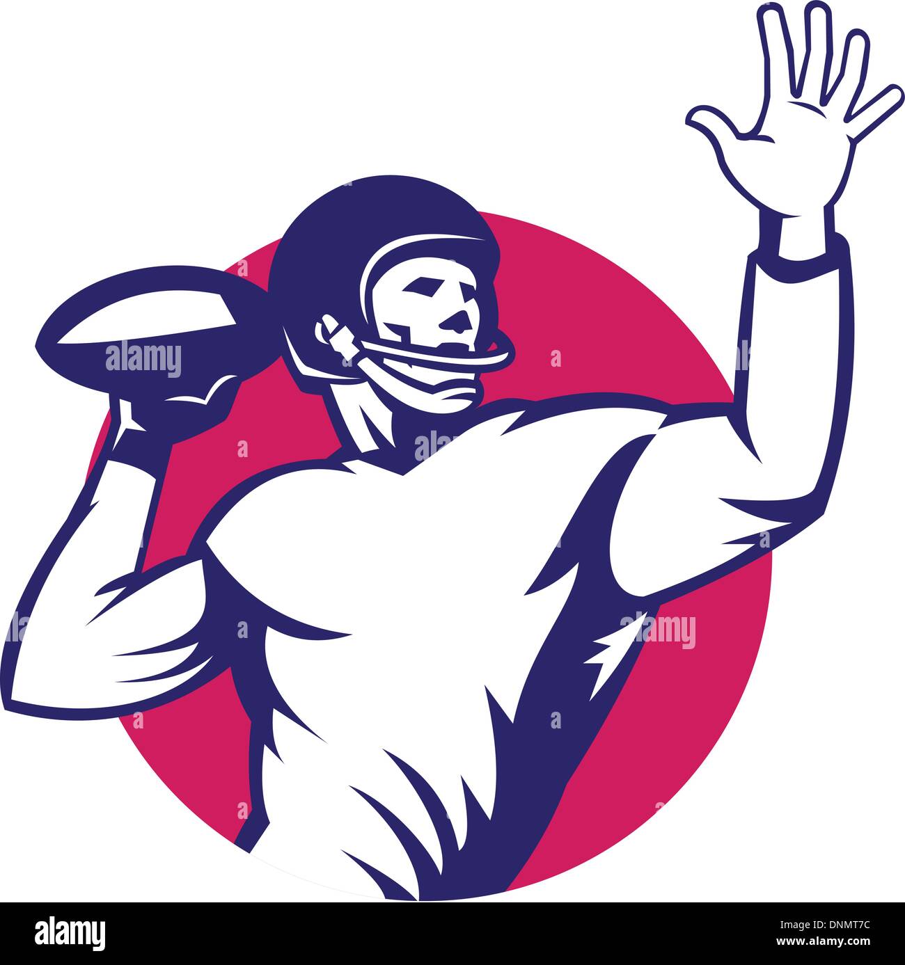 Illustration of an american quarterback football player shouting