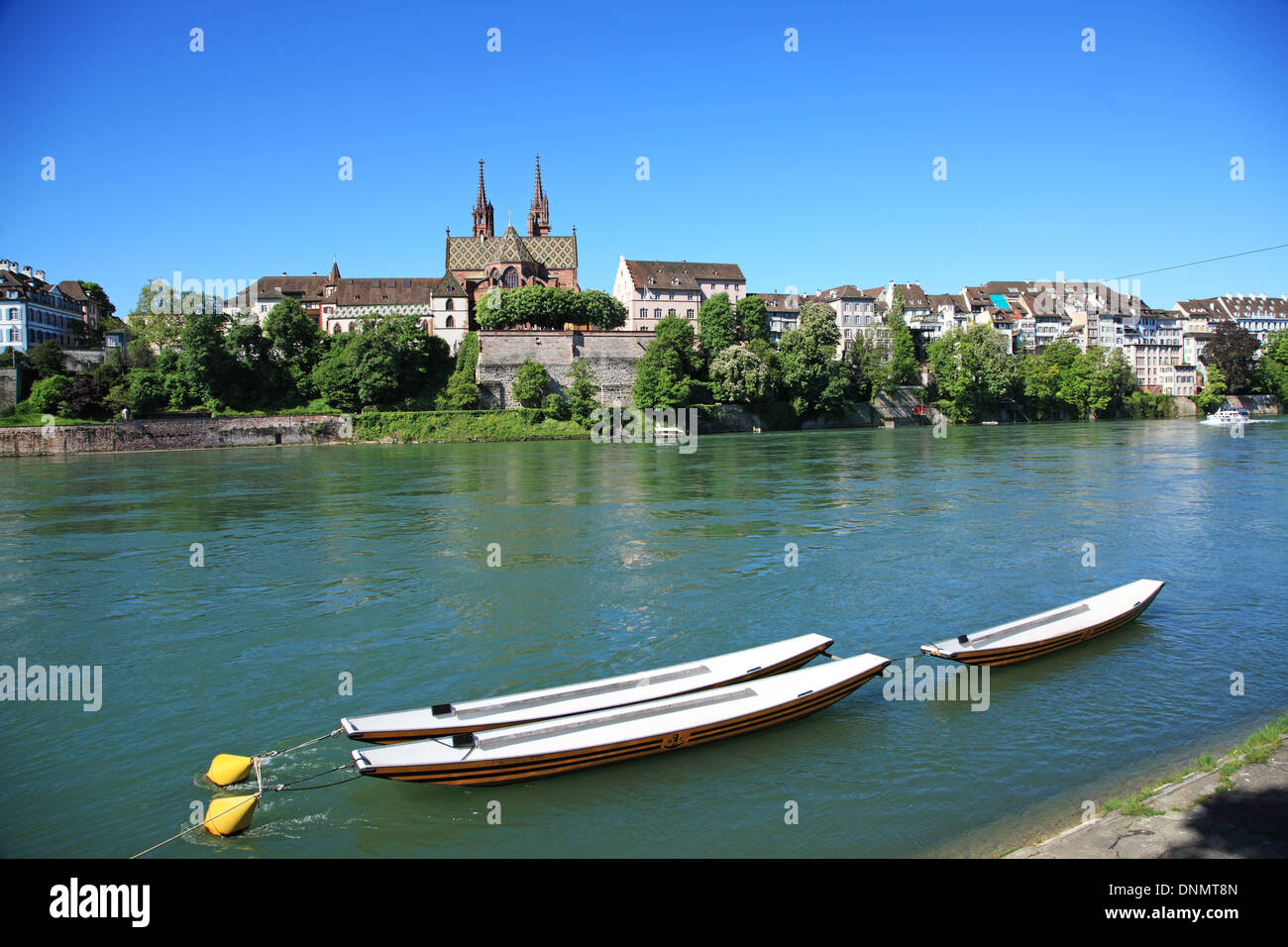 Switzerland, Basel, Munster at the River Rhine Stock Photo
