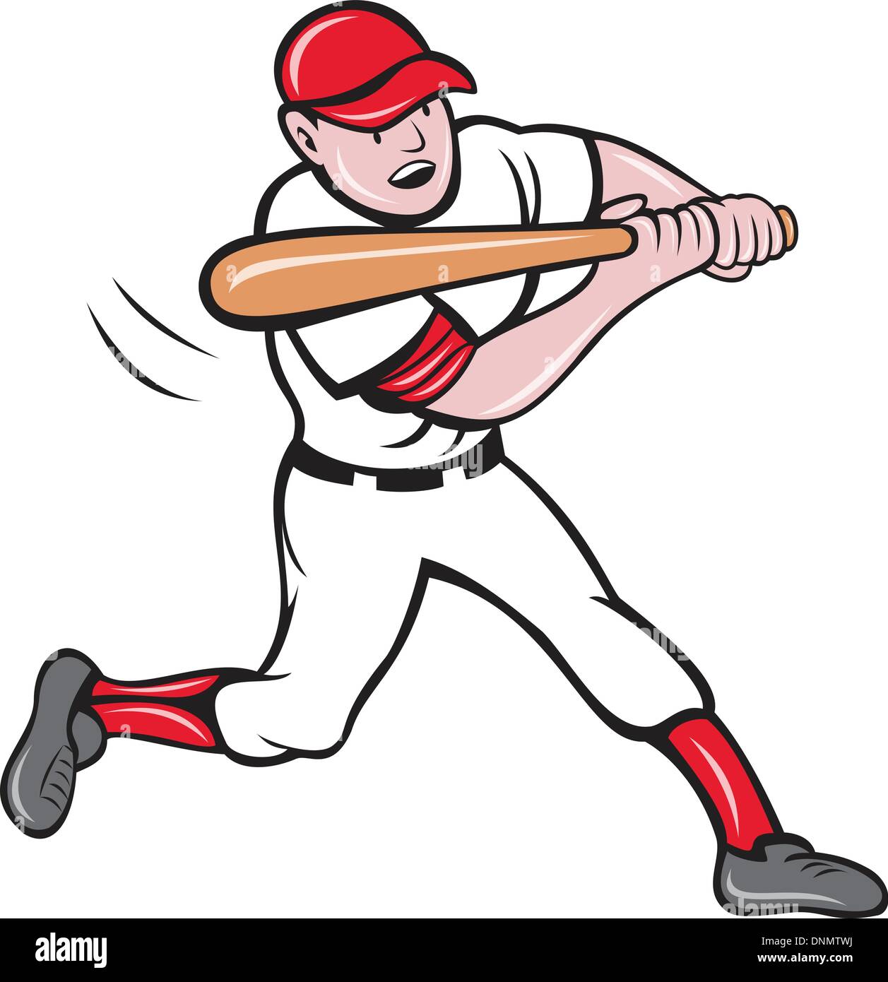 illustration of a baseball player batting cartoon style isolated on white  Stock Vector Image & Art - Alamy