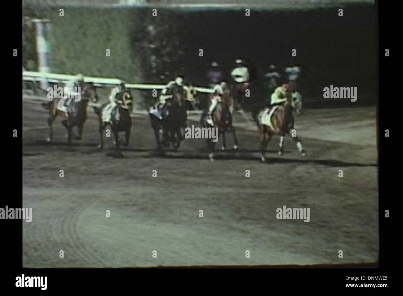 The *Challenge of Champions* event in Broward County in the 1970s featured prominent personalities like Eddie Arcaro and showcased horse racing at Gulfstream Park. It was part of Florida's promotional efforts to boost tourism and gambling. Stock Photo