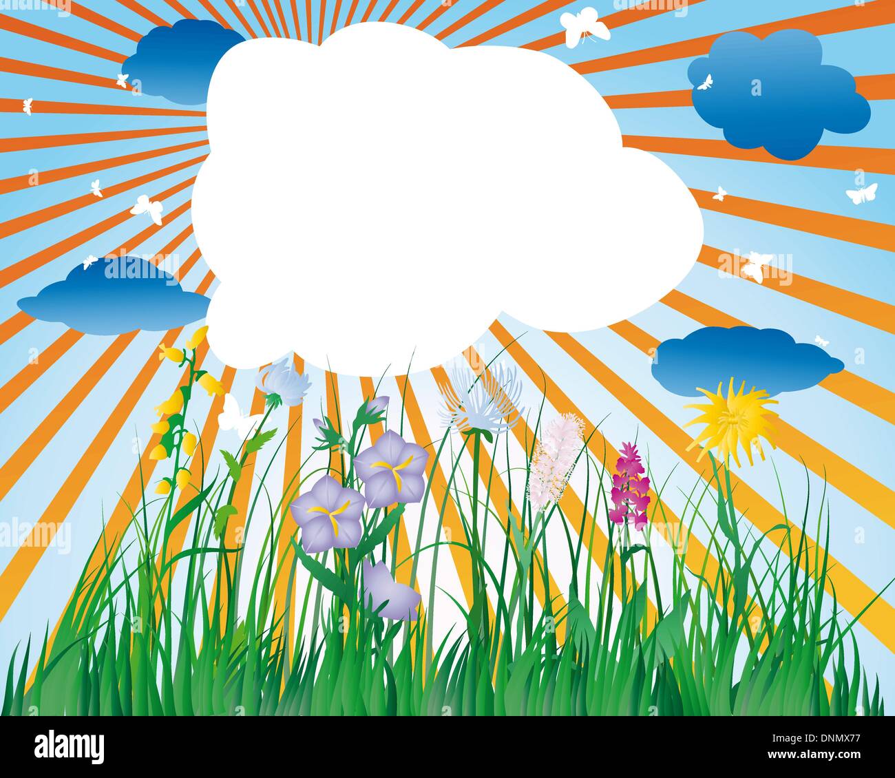 Vector illustration grass background with copy space Stock Vector