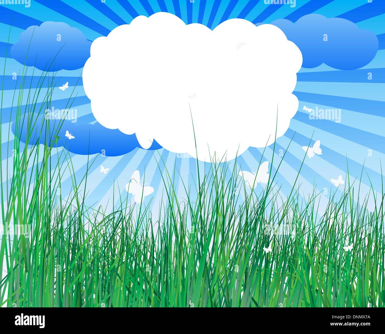 Vector illustration grass background with copy space Stock Vector