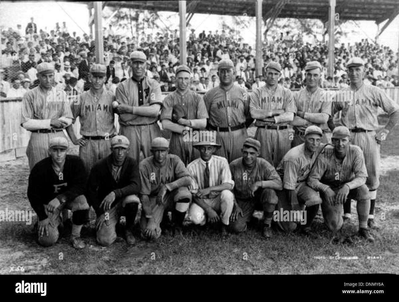 Group portrait of a Miami baseball team Stock Photo