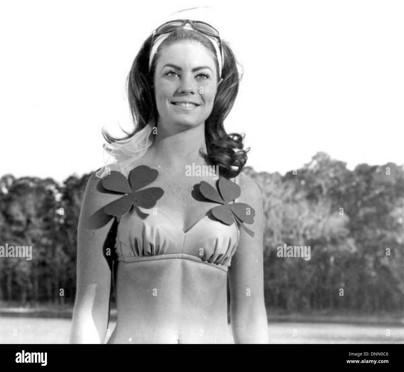 Young woman modeling a bikini at Maclay Gardens State Park: Tallahassee, Florida Stock Photo
