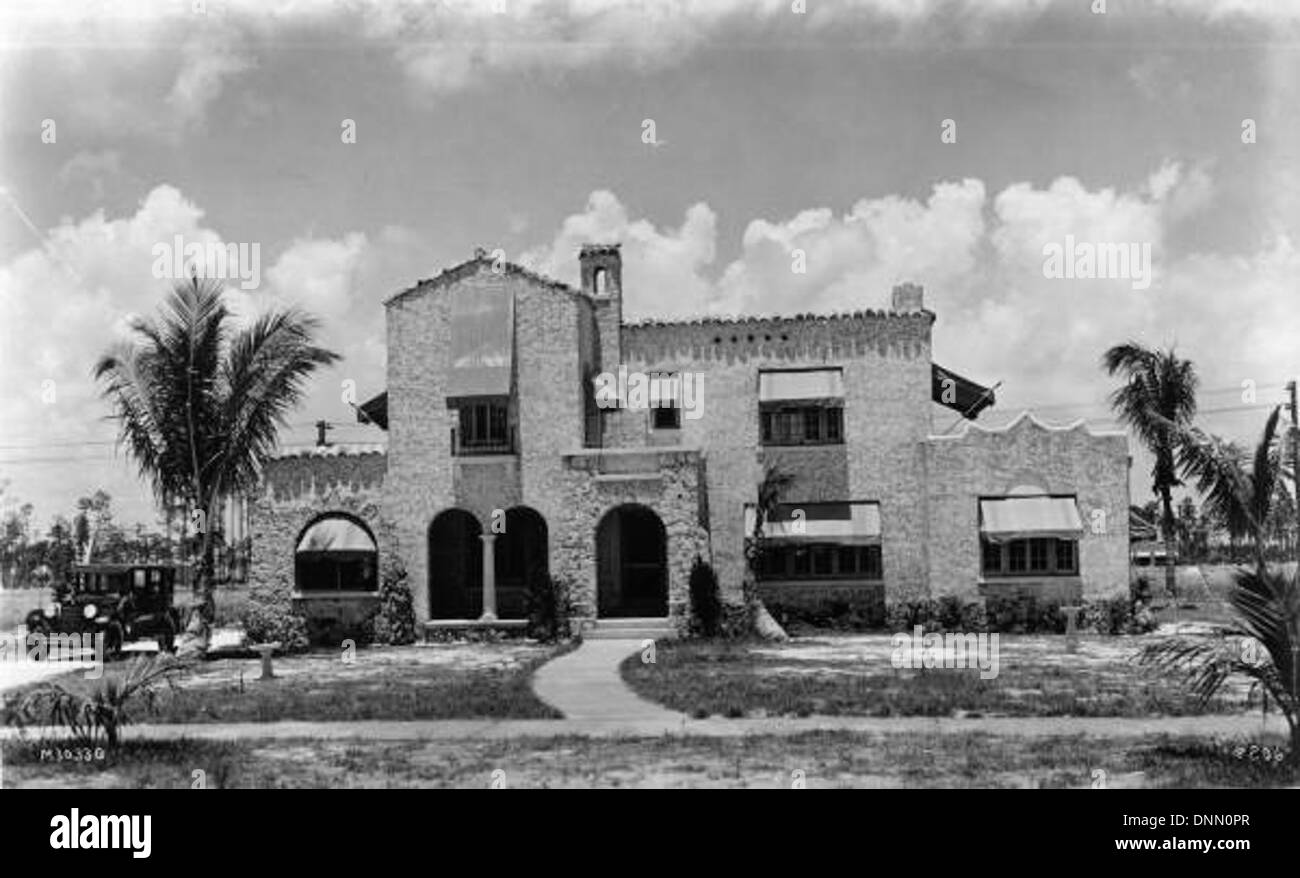Purcell home at 1327 North Greenway Drive: Coral Gables, Florida Stock Photo